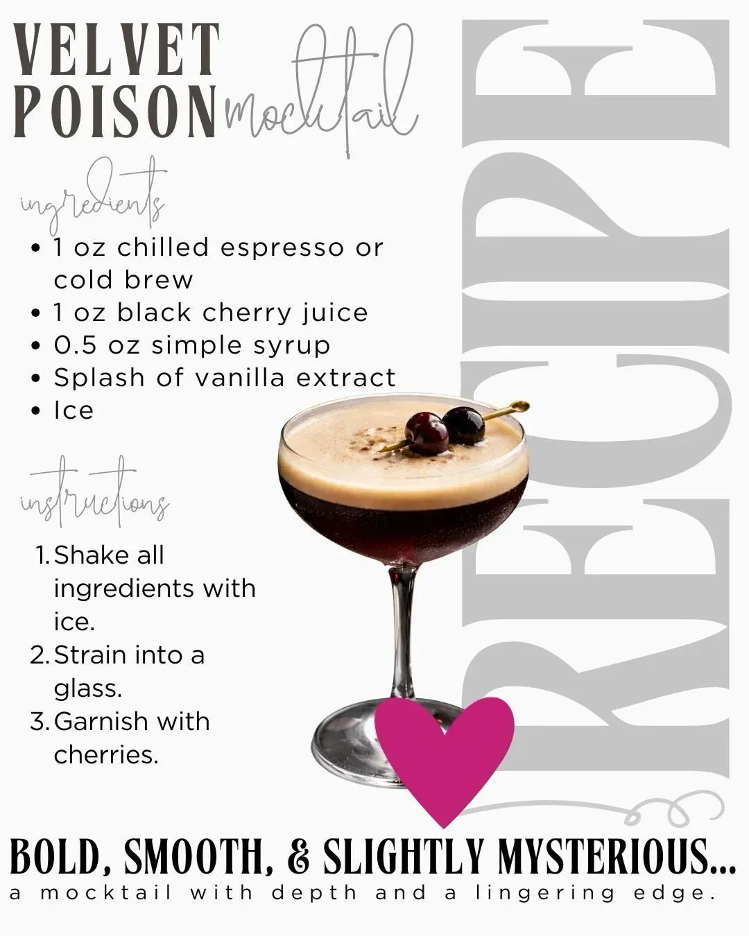 Velvet Poison, mocktail version recipe
